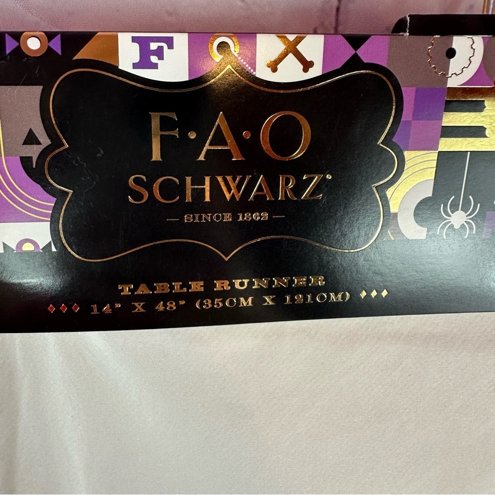 NWT FAO Schwarz halloween lighted Table Runner 14x48 dog in costume - Picture 10 of 11